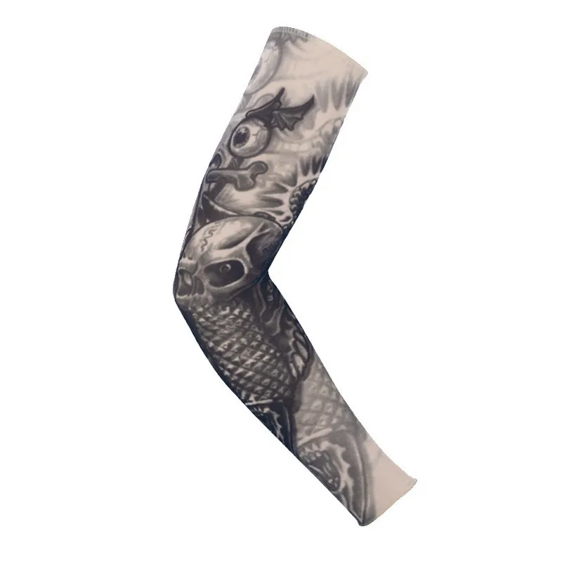 Новая модная Татуировка теплый рукав Мужская УФ-защита Открытый Временная подделка рукав с татуировками Теплее рукава Mangas