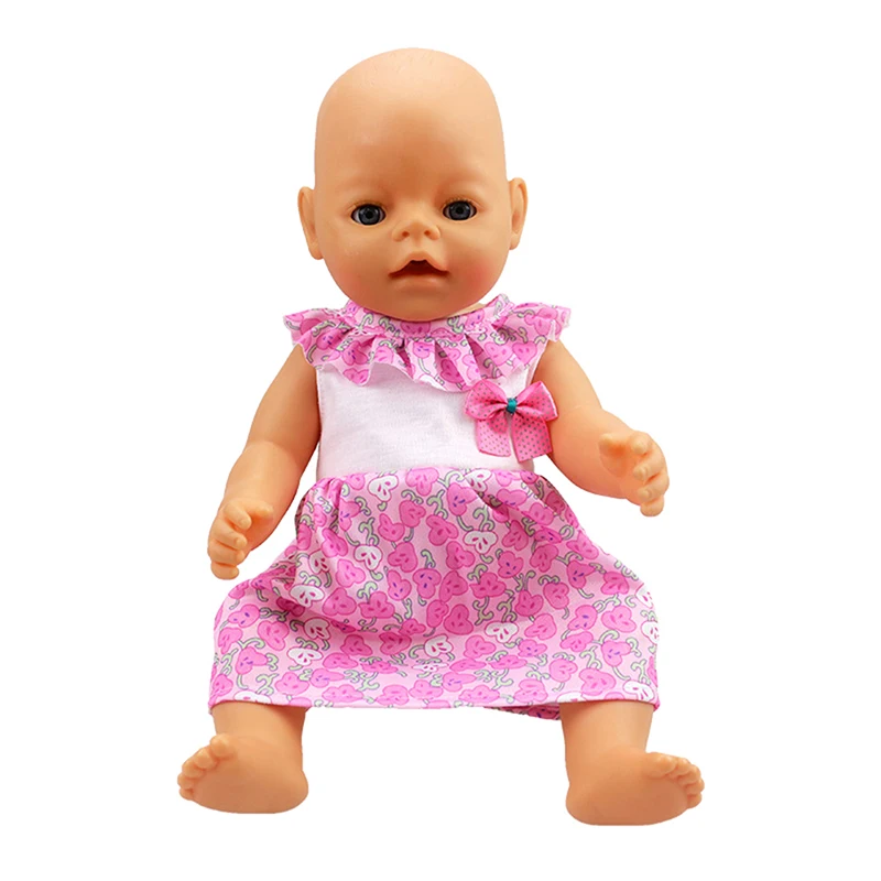 

Doll Dress Fit For clothes doll dress pink collar skirt 18 inch American doll