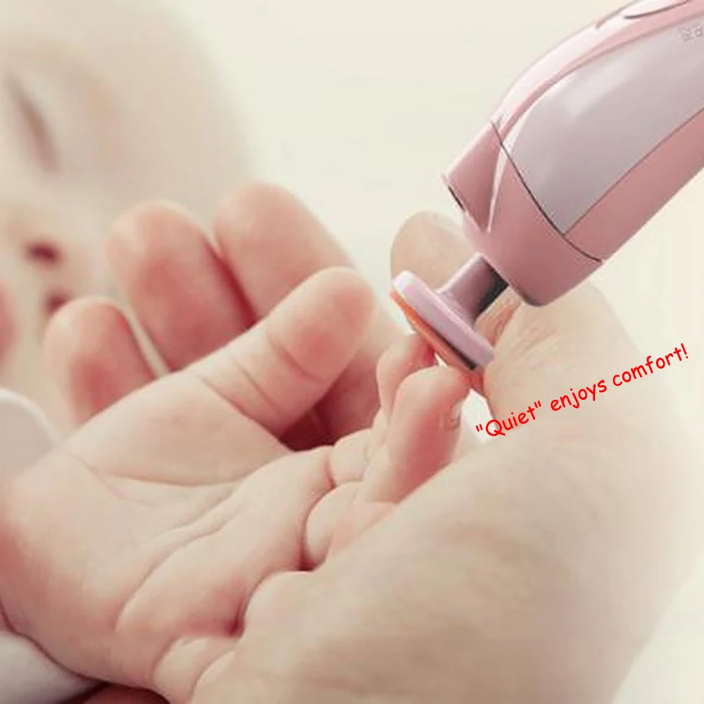 

6 in 1 Multi-function Baby Electric Nails Child Safety Nail Scissors Ultra-quiet LED Lighting Electric Nail Clipper Tools