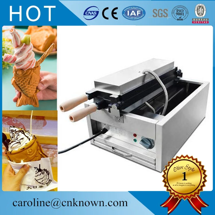 Big fish mouth ice cream taiyaki machine, mini waffle maker, ice cream