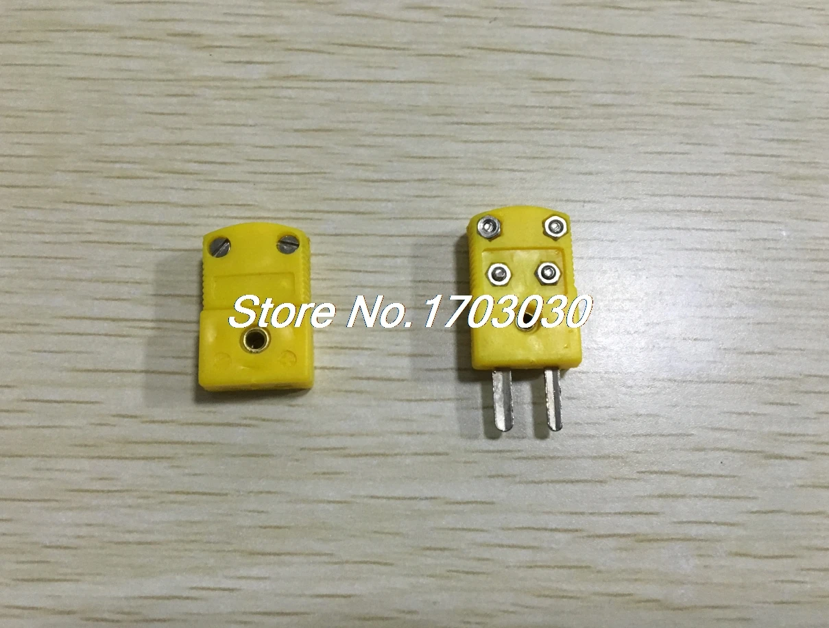 

Yellow Plastic Shell K Type Thermocouple Plug Socket Connector Set