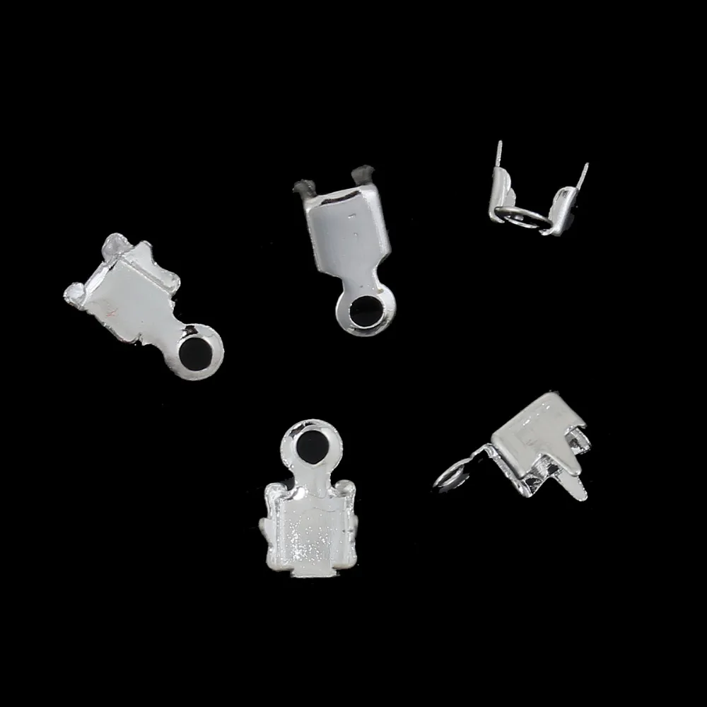 Doreenbeads Copper Silver Color Cup Chain Ends Caps Square Component