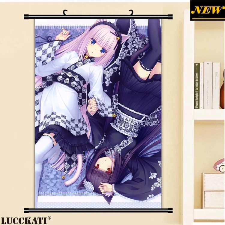 40X60 см Neko Para nekopara животные уши nekomimi хвост соски лоли мультфильм аниме Настенная картина Фреска плакат прокрутки холст живопись - Цвет: Q