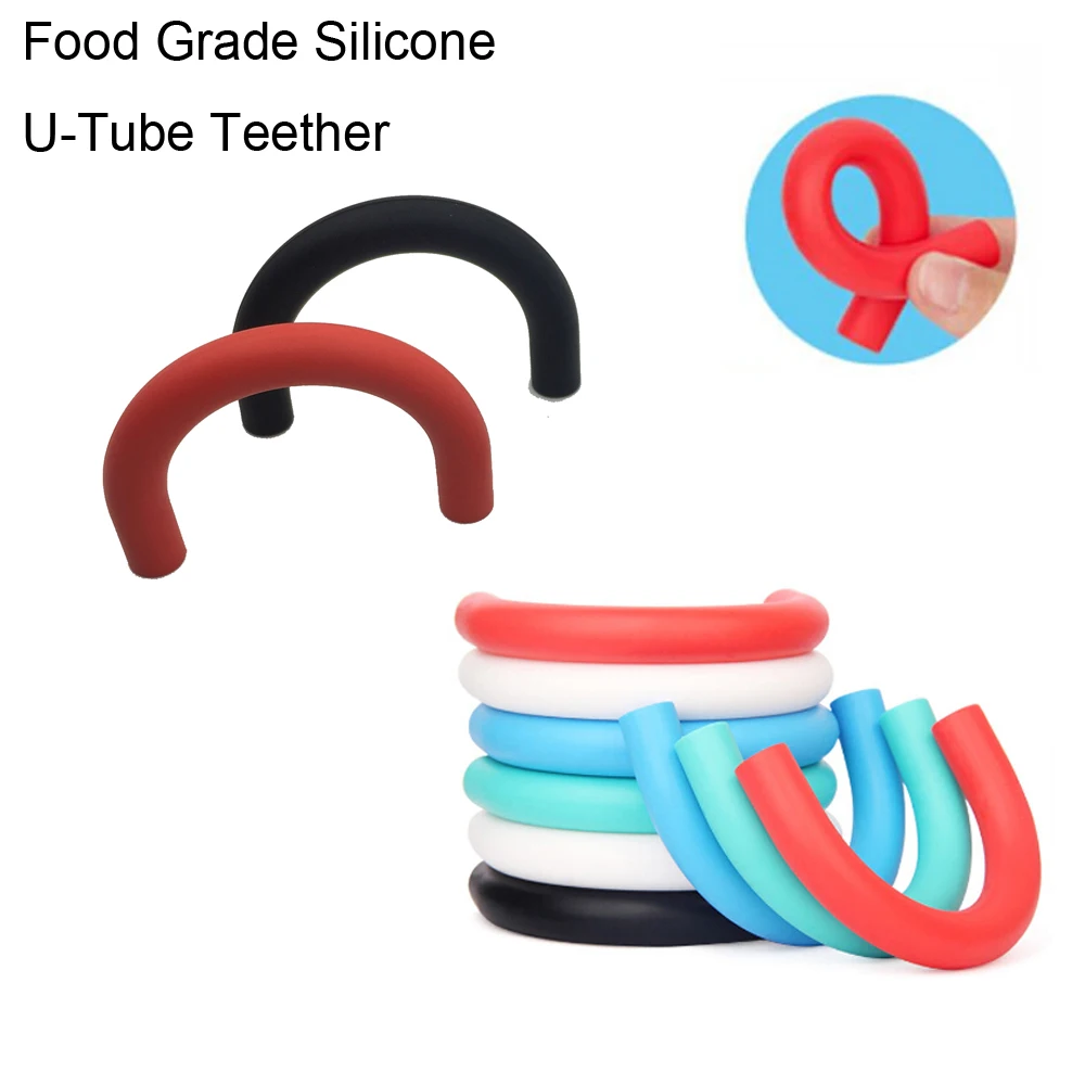 

Silicone Teether Pendant 5PC Safe and Natural BPA Free Silicone Teether Can Chew Teething Jewelry Teether Necklace For Mom