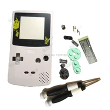 Горячий белый цвет случае пикачупокемон экран панель для Nintendo dogbc ретро-Консоль Корпус на замену GBO игровая консоль мальчик
