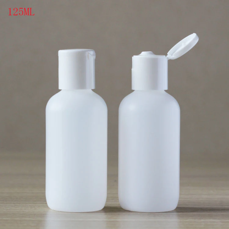 50pcs 125ml empty PE plastic flip lid bottle emulsion disc top cap Cosmetic packaging | Красота и здоровье