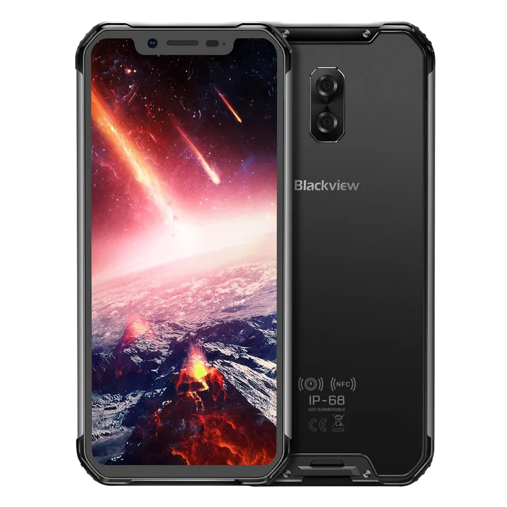 

Original Blackview BV9600 pro IP68 Waterproof 19:9 6.21" Android 8.1 Smartphone 6GB+128GB MT6771 5580mAh 4G NFC OTG Mobile Phone