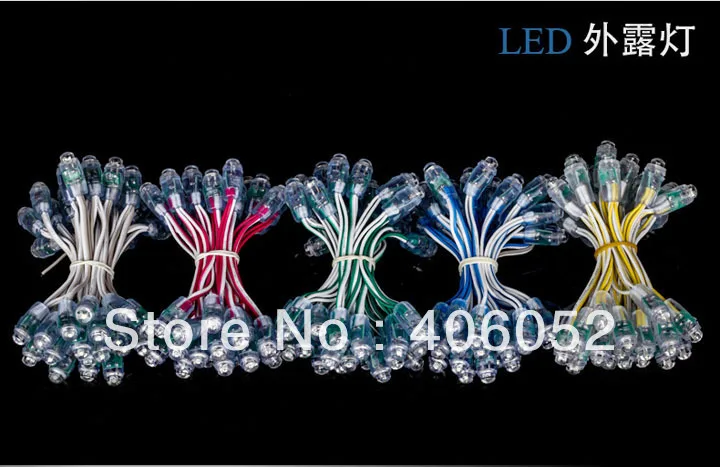 

free shipping 1000pcs F5 12mm Pencil single 5colors LED Pixel Diffused 5V Waterproof, pixel led string lights