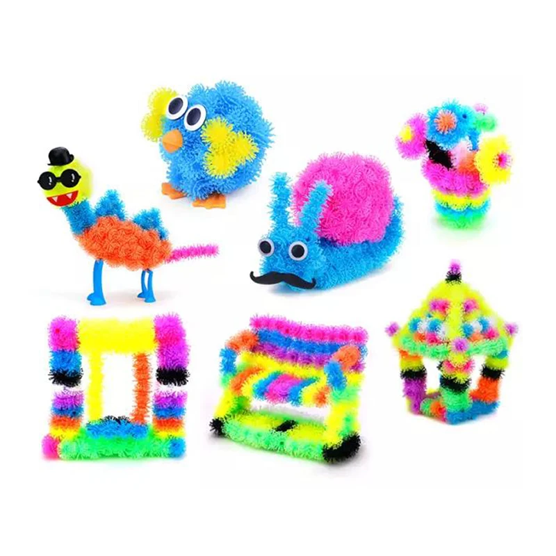 

200PCS Bunches Ball Assembling 3D Puzzle Toy Self-Adhesion Squeezed Ball DIY Puzzle Toy Creative Kids Gift Toys for Children