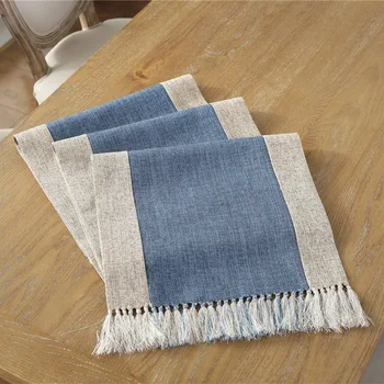 

Junwell Polyester Dry Hand Table Runner With Hand-made Tassel Tablecloth for Dinner Parties, Summer BBQ & Outdoor Picnics