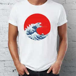 Футболка uomo Kaiju Hokusai La Grande Onda di kanagawa Cultura Tee