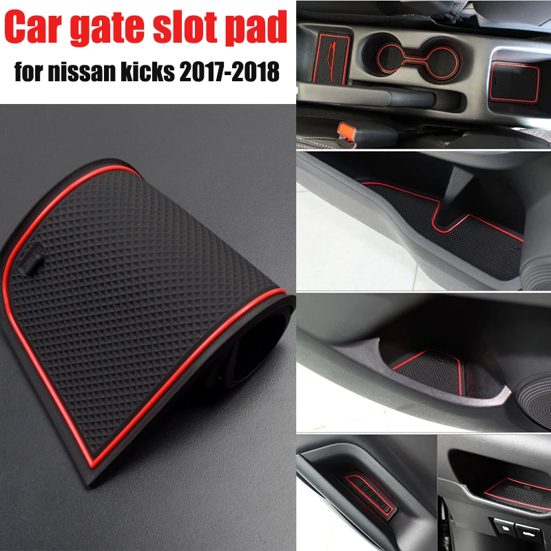 

Hot 13pcs/set car gate slot pad car styling gate slot cup pad door Interior decoration acccessories for NISSAN KICKS 2017-2018