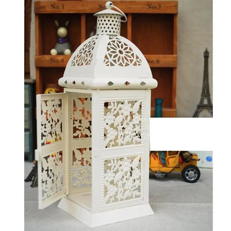 Винтажный Европейский стиль полый подсвечник металлический настенный марокканский подсвечник для дома Кофейня свадебное украшение