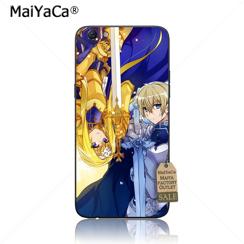 Черный чехол для телефона из ТПУ MaiYaCa Sword Art Online SAO Anime Manga OPPO R9s R11 R9 R15 vivo X9sPLUS