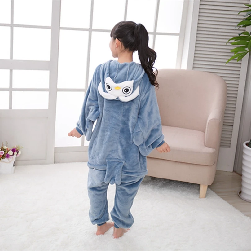 Животные кигуруми Сова костюм Взрослый Девочка Дети Onesie фланель Хэллоуин Женщины аниме-комбинезон Маскировка цельный костюм