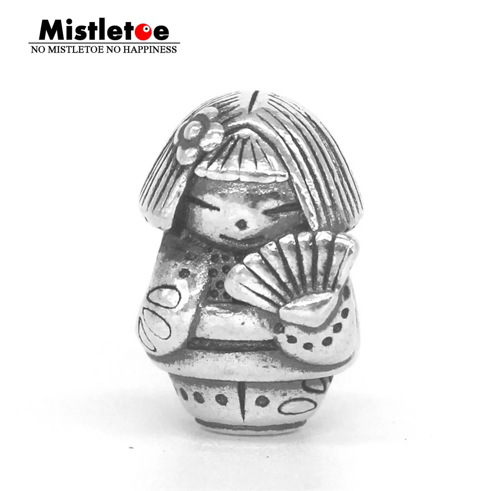 

Mistletoe Genuine 925 Sterling Silver Fan doll Charm Bead Fit Troll And Pan Bracelet Jewelry