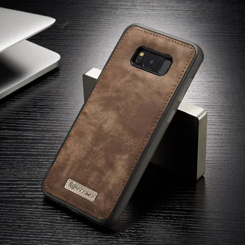 

Original CaseMe Built-in Magnet Vintage Leather + Soft TPU Silicon Back Cover Case For Samsung Galaxy S8/ S8 Plus Phone Case Bag