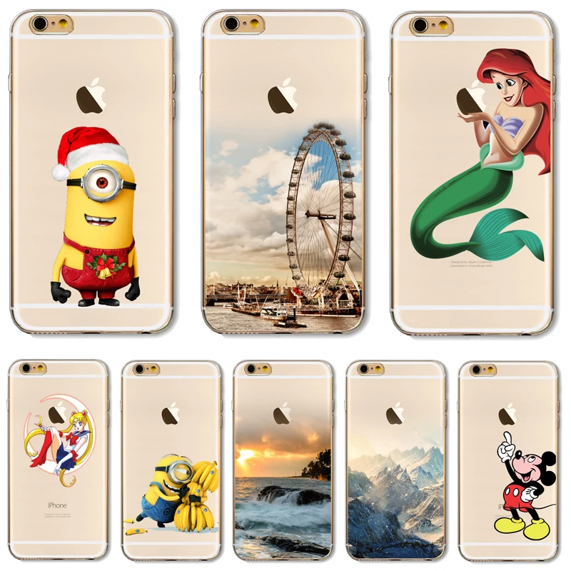 

Soft TPU Cover For Apple iPhone 5 5S SE 6 6S 7 7Plus Case Cases Phone Shell Newest Patterns Luxury Mermaid Rivers Silicon