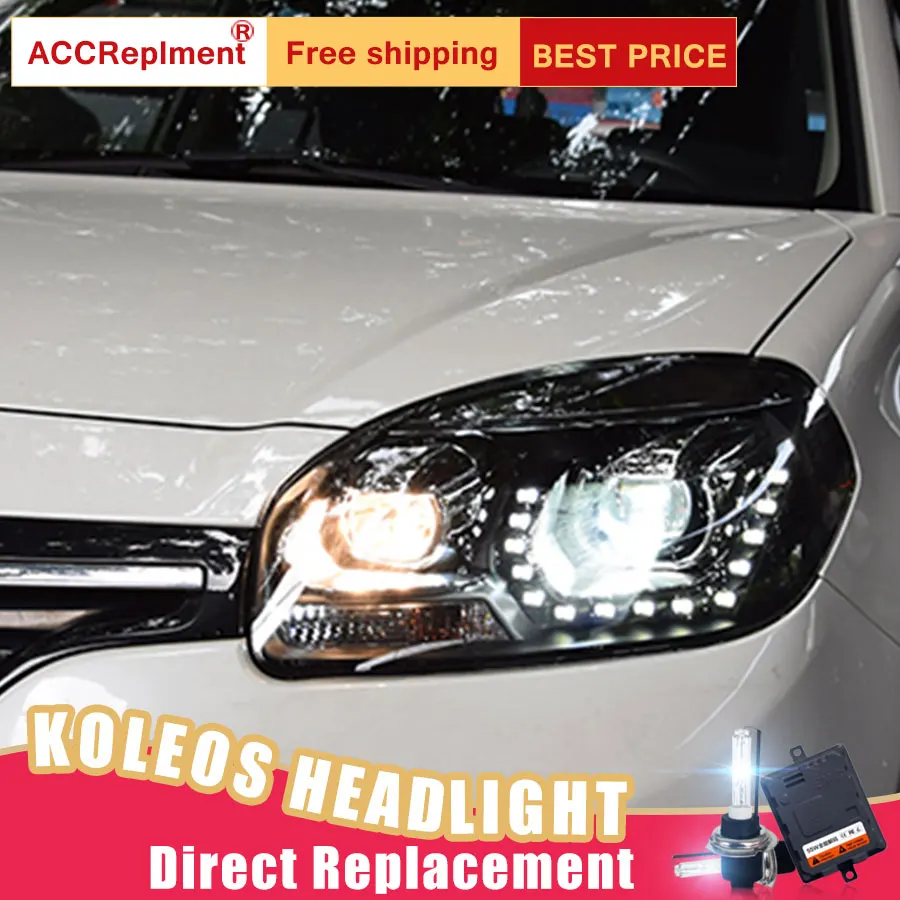 2Pcs LED Headlights For Renault Koleos 2012 2016 led car lights Angel