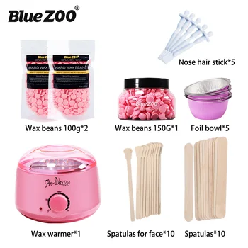 

7-in-1 Hair Removal Depilatory Set Wax Bean Warmer Epilator Hard Wax Beans & Hair Removal Stick & Melting Wax Bowls Full Body