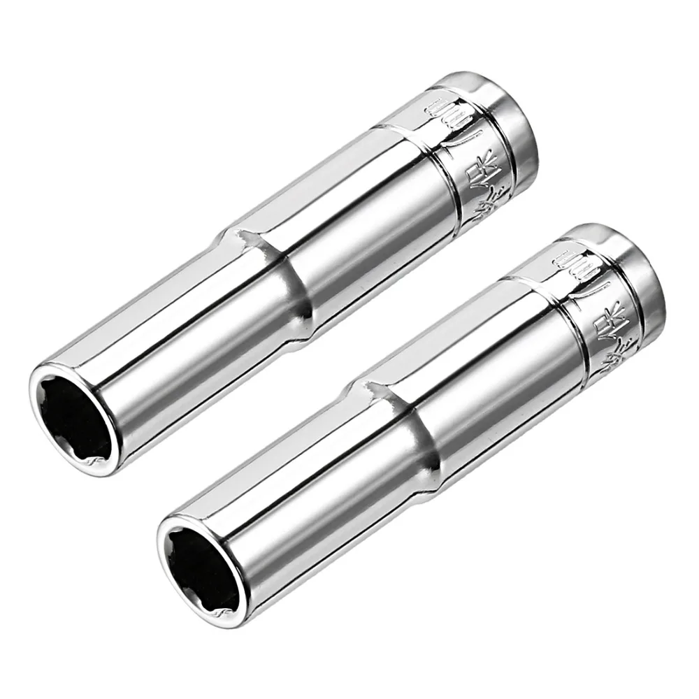 

UXCELL 2Pcs 1/4-inch Drive 7mm 8mm 10mm 13mm Cr-V 6-Point Deep Socket for Automotive Repairs, Household Maintenance