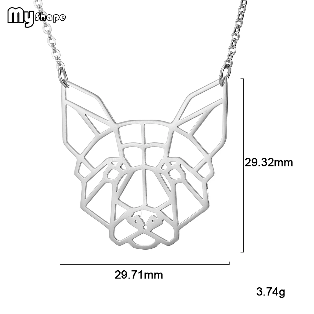 

My Shape Stainless Steel Pug Head Animal Jewelry Silver Color Chain Necklaces for Women Girls