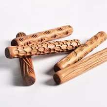 4 шт./компл. керамика craft деревянная скульптура Инструмент Глина Резьба Инструменты текстура древесины грязи Роллинг Стик тиснение узор Роллинг Стик