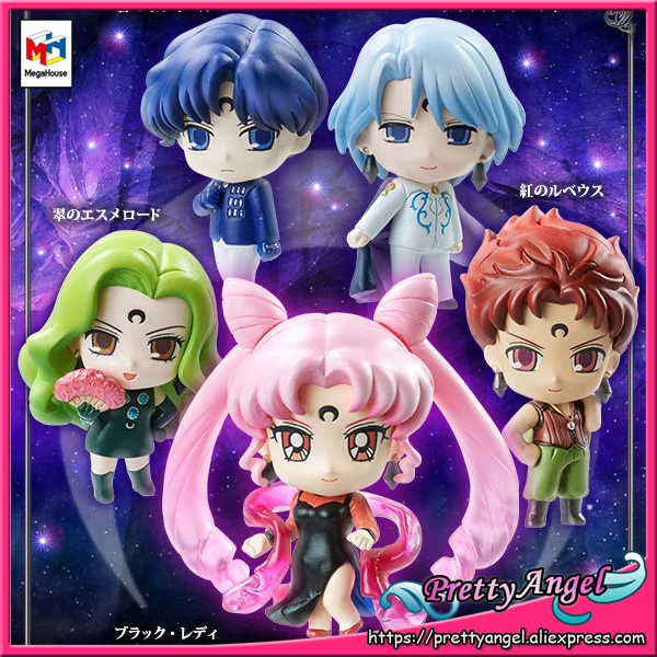 PrettyAngel-Megahouse натуральный Пети-Чара! Серия фигурок Black Lady Moon Hen набор из 5 шт. |