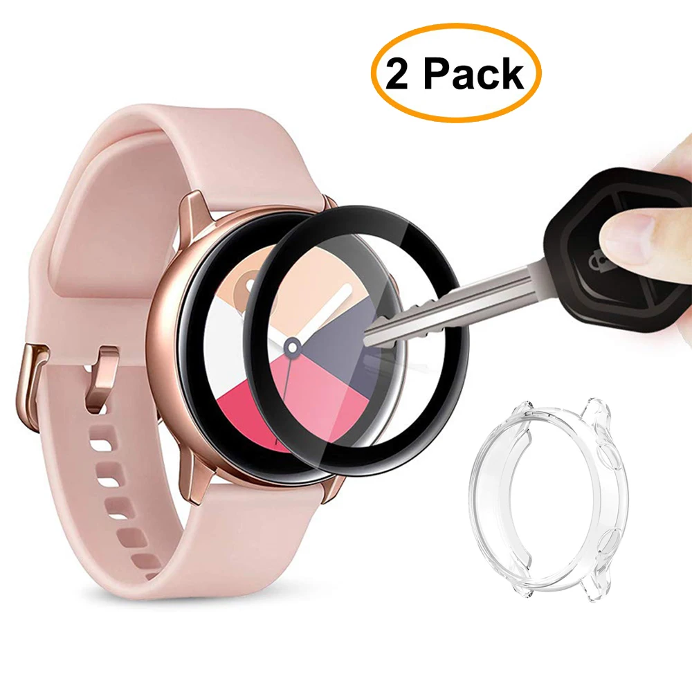 

full film For Samsung Galaxy Active 46mm Gear S3 Frontier Screen Protector Polymer 9H 2.5D protective film+case