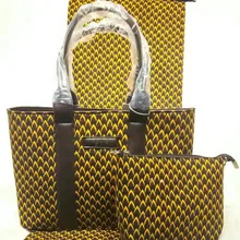 Venta caliente de la Mujer de África Cera Tela Fabricación de Bolso Y Algodón Tela de cera Conjunto de Cera Ocasional Bolsa De Partido Del Envío Libre DF-410