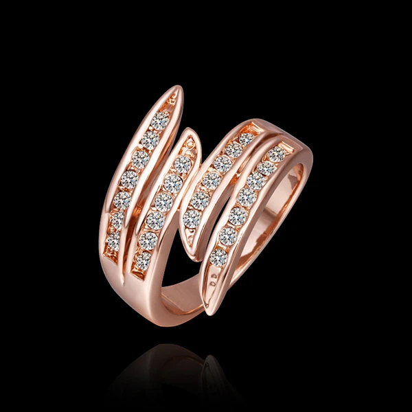 Женское кольцо с австрийским кристаллом Цвет Белый/розовое золото|rings for women|promise