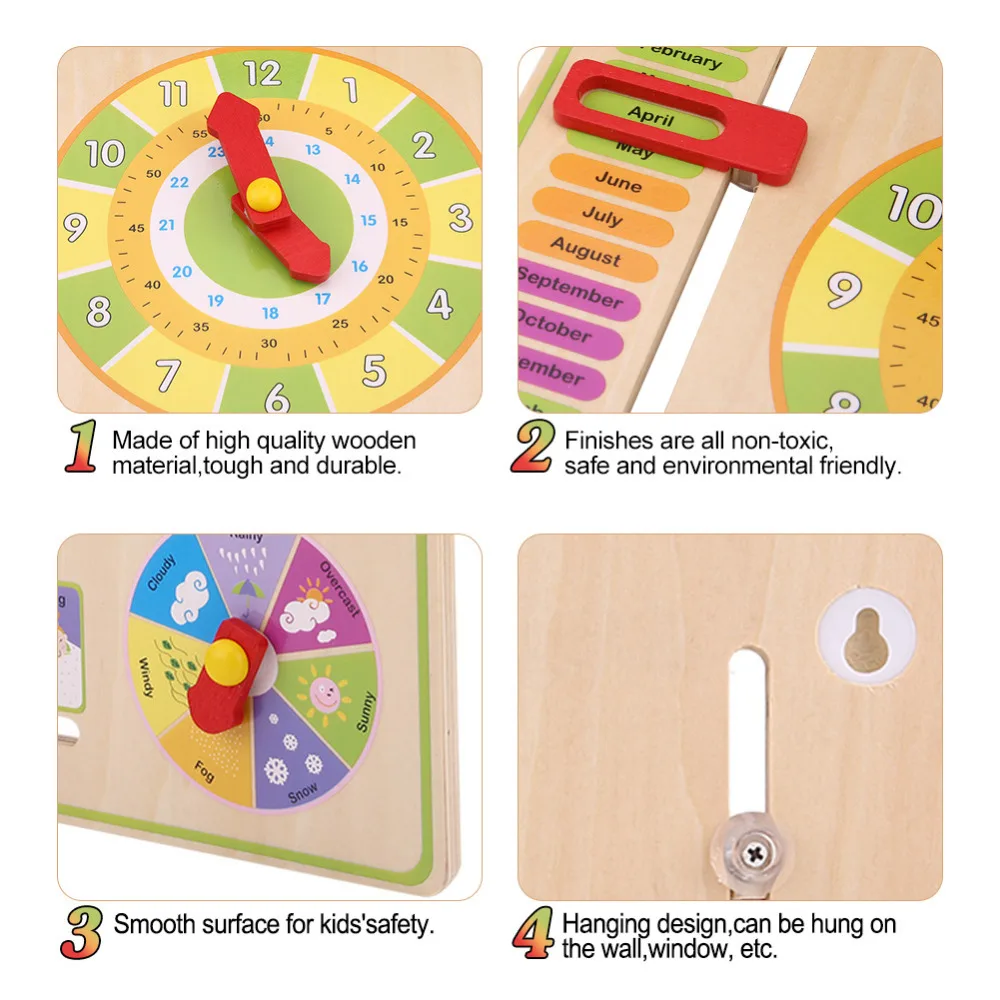Многофункциональная деревянная детская игрушка для детей Обучающие деревянные часы Детский образовательный Дошкольный игрушка для малыша развивающие счеты 3D часы