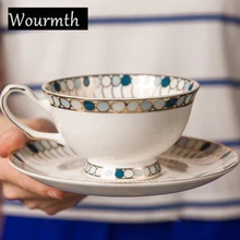 Wourmth, нордический костяной фарфор, кофейная чашка и блюдце, набор, Золотая оправа, британское кафе, фарфоровая чашка, CeramicTea, чашка, креативный хороший подарок