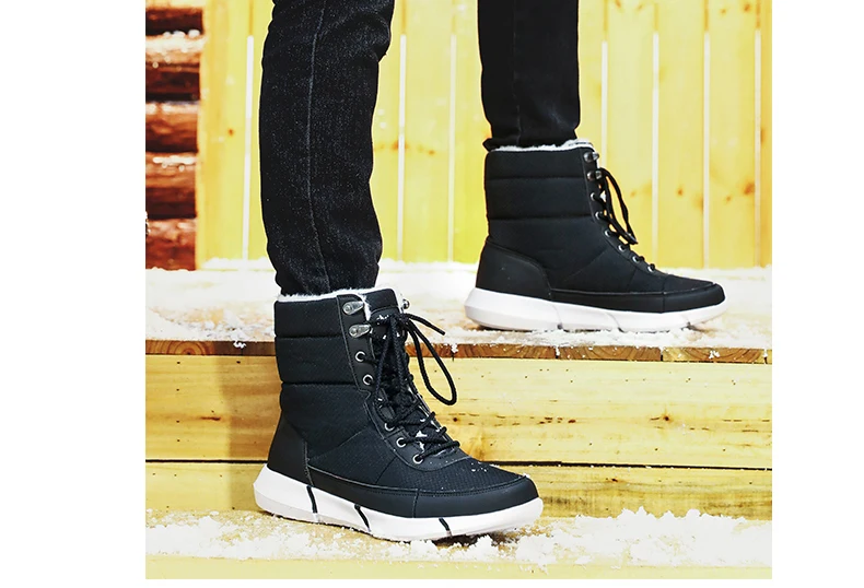 Winter Men Snow Boots Waterproof Lightweight Man Desert Boots Unisex Fur Plush Warm Snow Shoes For Male Ankle Boots Booties