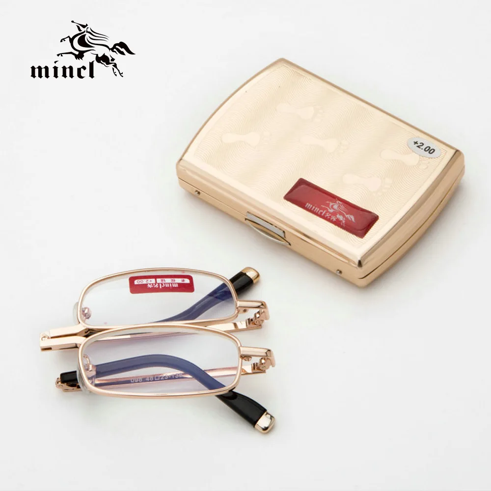 

Mincl/Male Women folding reading glasses quality anti fatigue radiation-resistant resin ultra-light glasses