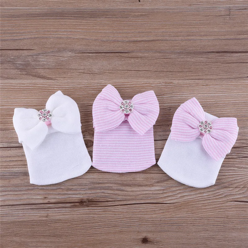 And Terry Socks Newborn Baby Girl Hospital Hat Soft Cotton Lace