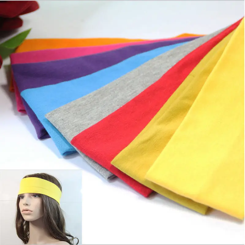 

High Quality Exercise Pilates Sweat Absorbent Travel Head Wrap Elastic Headbands Stretch Ribbon Hairband