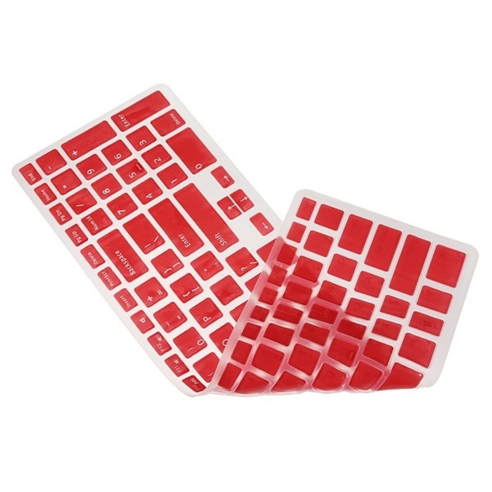 Клавиатура пылезащитный чехол Силиконовый протектор прозрачная пленка для DELL 15R N5110 M5110(черный)(прозрачный - Цвет: Красный