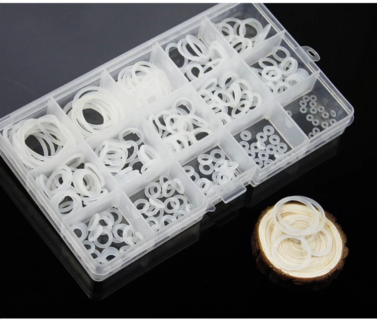 

225 PCS Clear Food Grade Rubber O Ring Silicon o-ring Silicone Rubber Seal Kit