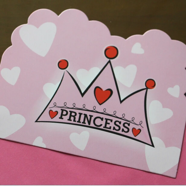 12pcs cards 12pcs envelopes crown princess design invitation card princess invitation cards