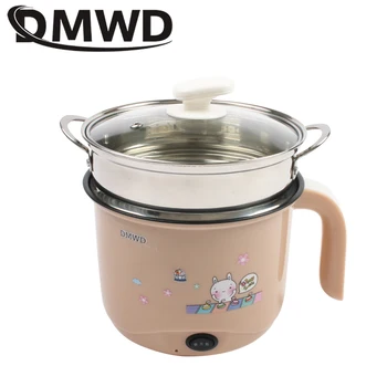 

DMWD Multifunction Electric Skillet Stainless Steel Hotpot Noodle Rice Cooker Steamed Eggs Soup Pot Heating Pan Food Steamer EU