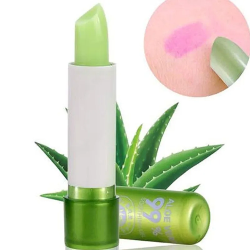

NEW Aloe Vera 1PCS Lipstick Lip Stick Moisturizing Color Changing Long Lastingnti Aging Makeup natural Lip balm 2.5cm