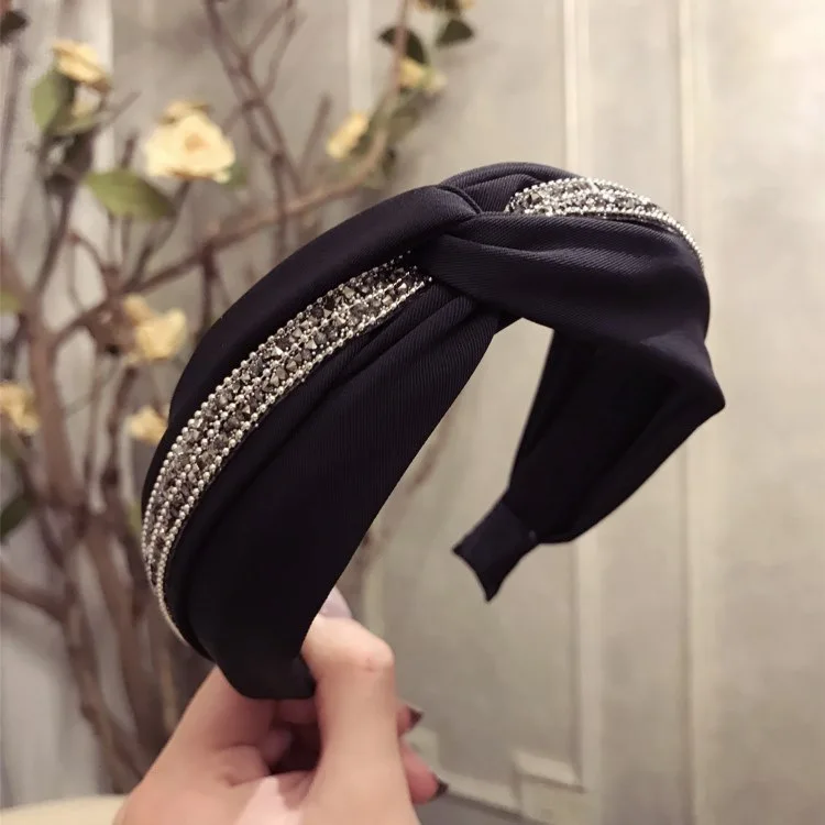 

High Quality Headband Diamond Pearl Rhinestone Hair Accessories Boutique Hair Bands for Women Knot Accessoires