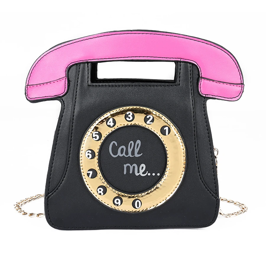 

Funny Personality Phone Design Letter Crossbody Bags For Women Hand Bag Pu Leather Ladies Purse Flap Girl Shoulder Messenger Bag