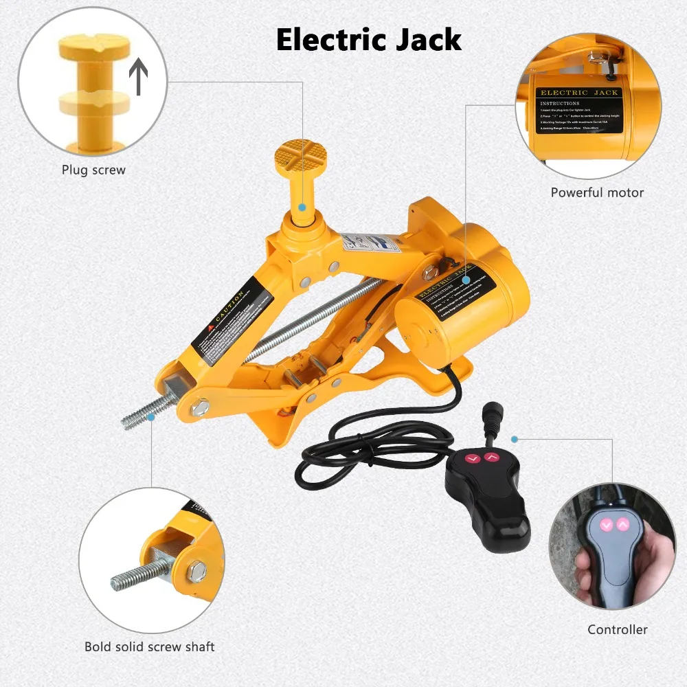 3.0T Hydraulic Automotive Lifting Car Jacks Electric Wrench 3-in-1 Jack Auto Repair Tool Multifunction Emergency Power Supply