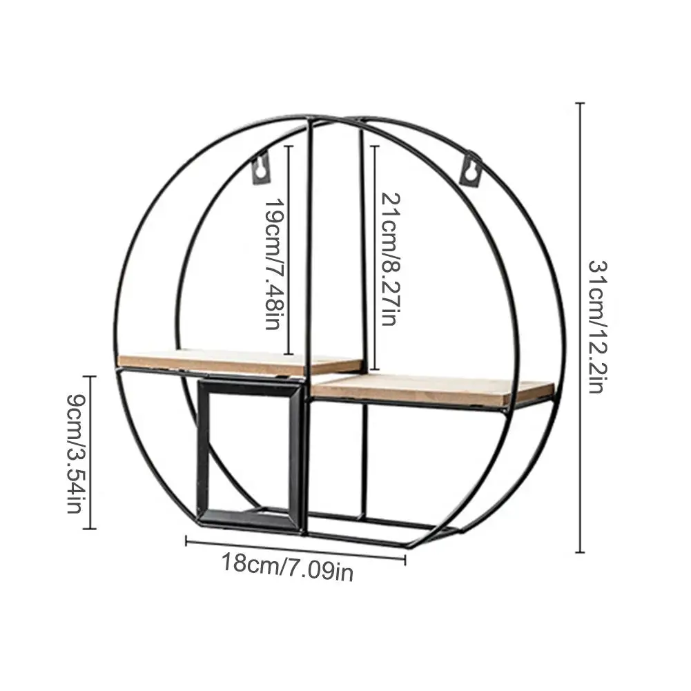 Металлическая настенная полка, деревянная полка для хранения на стене, железная стойка для хранения, настенный держатель украшения, домашние декоративные настенные полки