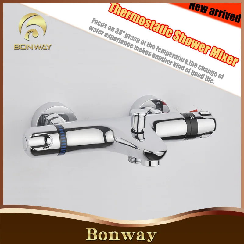 Anti Scald Thermostatic Shower Faucet Double Handles Auto