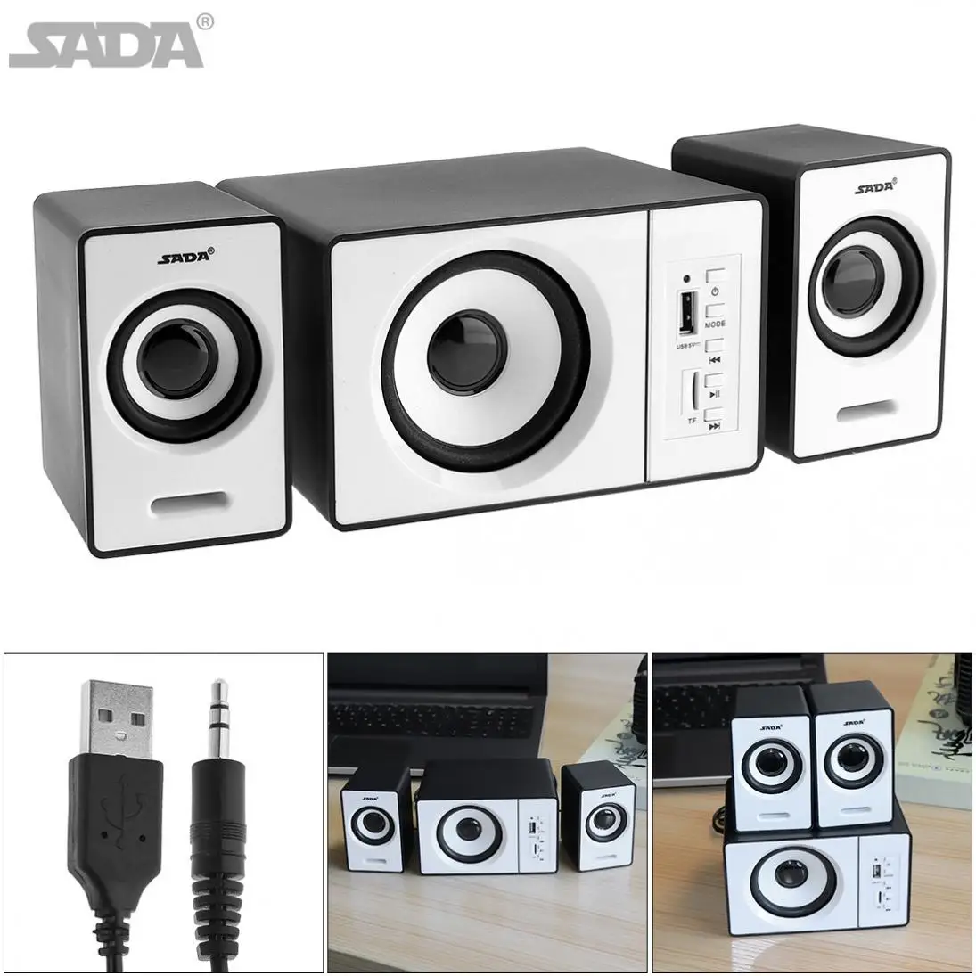SADA D 200D Mini Mega Bass Speaker USB Powered Active Multimedia