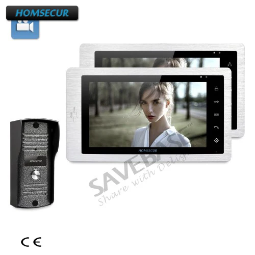 

HOMSECUR 1V2 7" Video Door Phone Intercom System+Touch Button Monitor for Apartment
