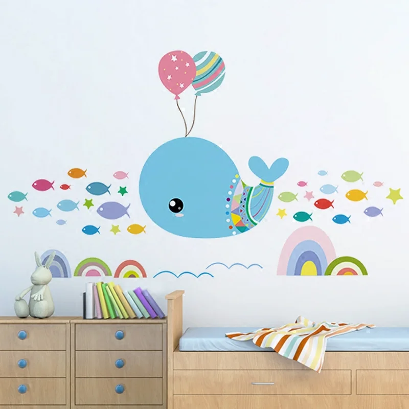 DIY Cute Undersea World Animals Wall Decal Aquatic creatures Fish Coral